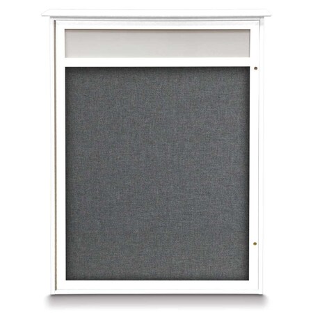 United Visual Products Double Door Enclosed Indoor Letterboard UV1142H-SATIN-GREY